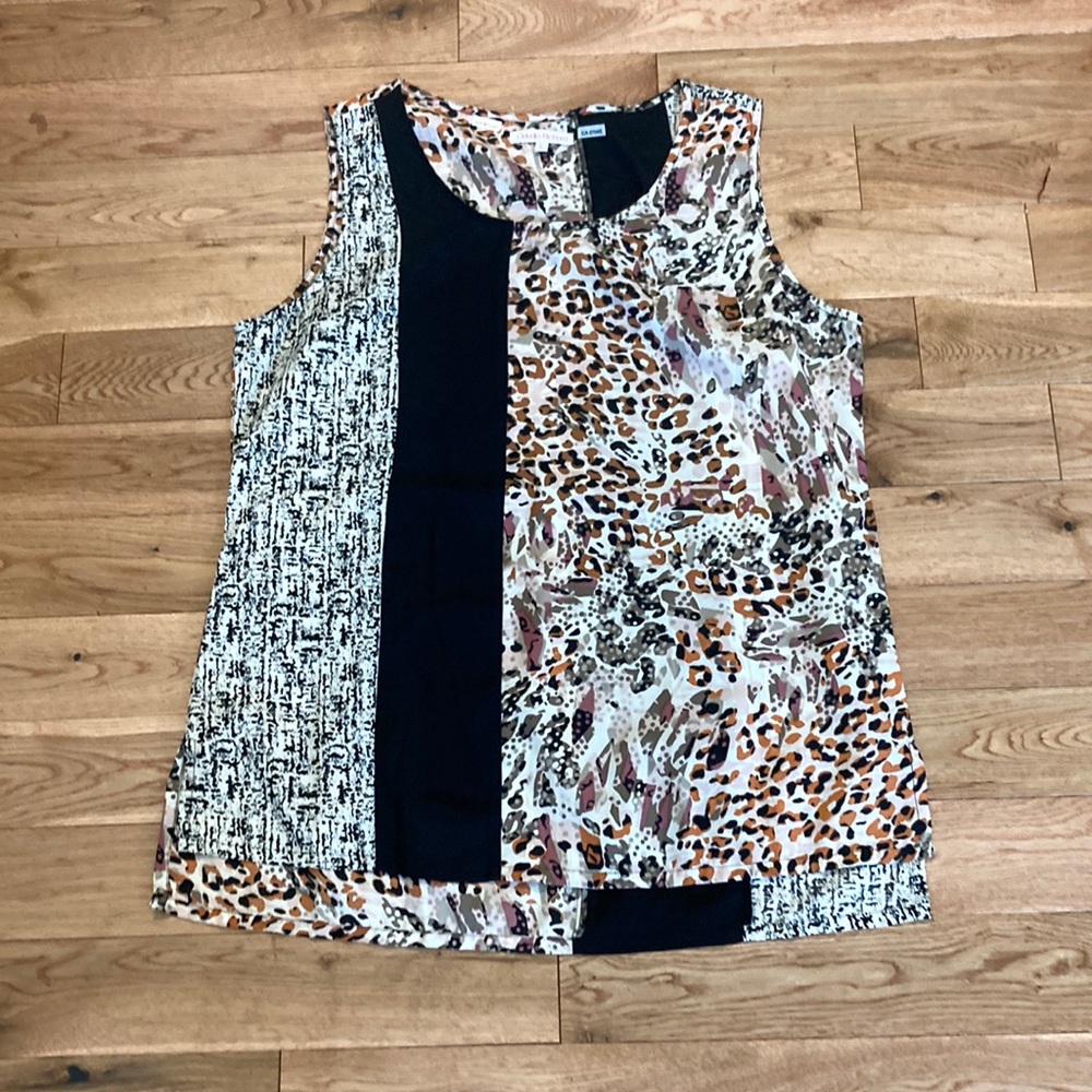 Claudia Richards black with animal prints, white pink, gray colour blouse